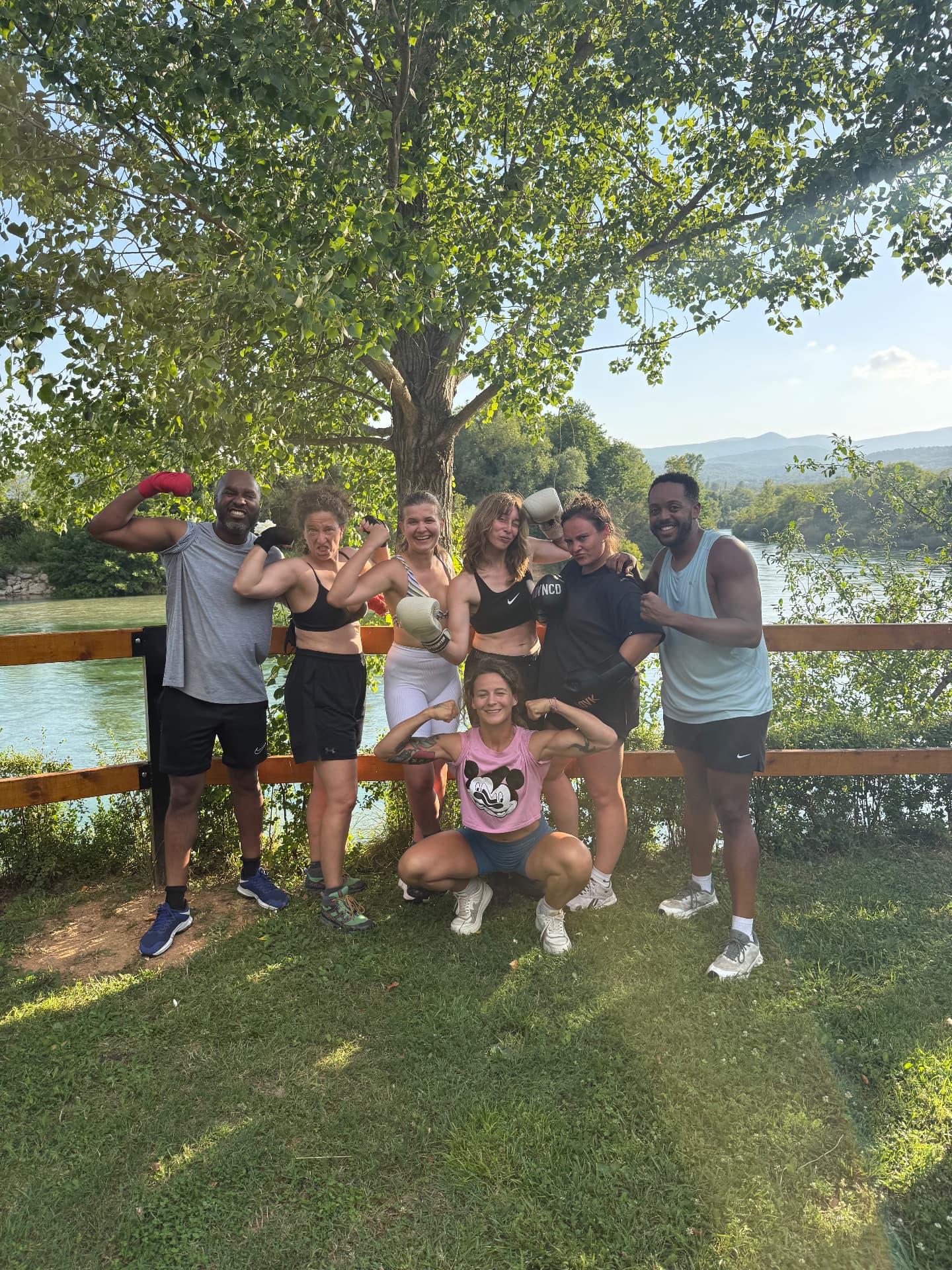 Flexing by the river on river day